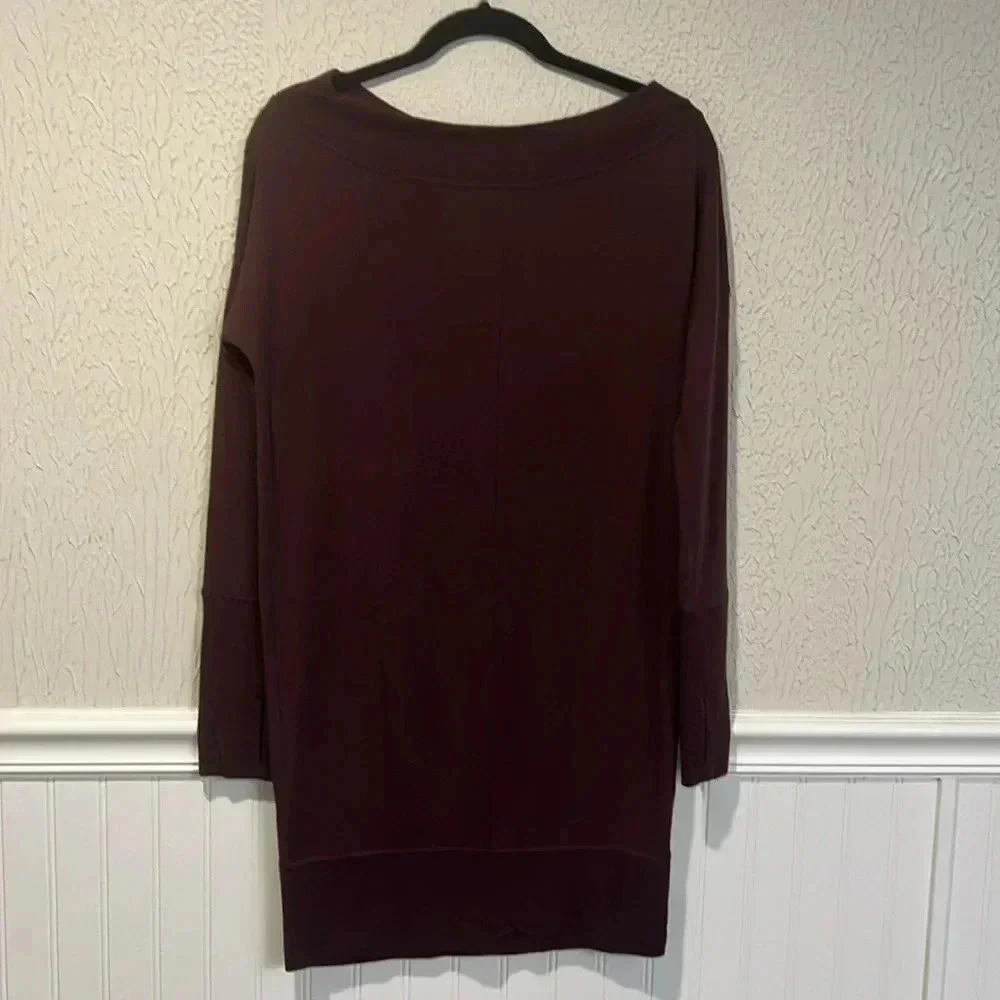 Athleta Burgundy Studio Barre 2.0 sweatshirt dress size X small - Picture 5 of 12